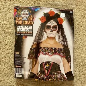 Day of the Dead Halloween Costume Veil